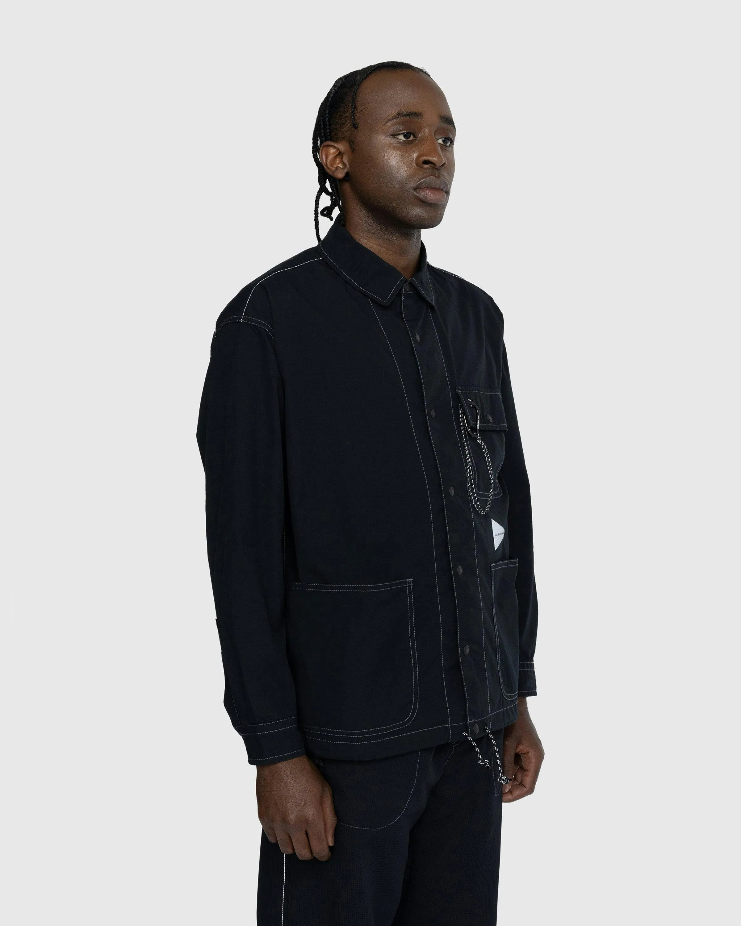 And Wander – Dry Ripstop Shirt Jacket Black | Highsnobiety Shop