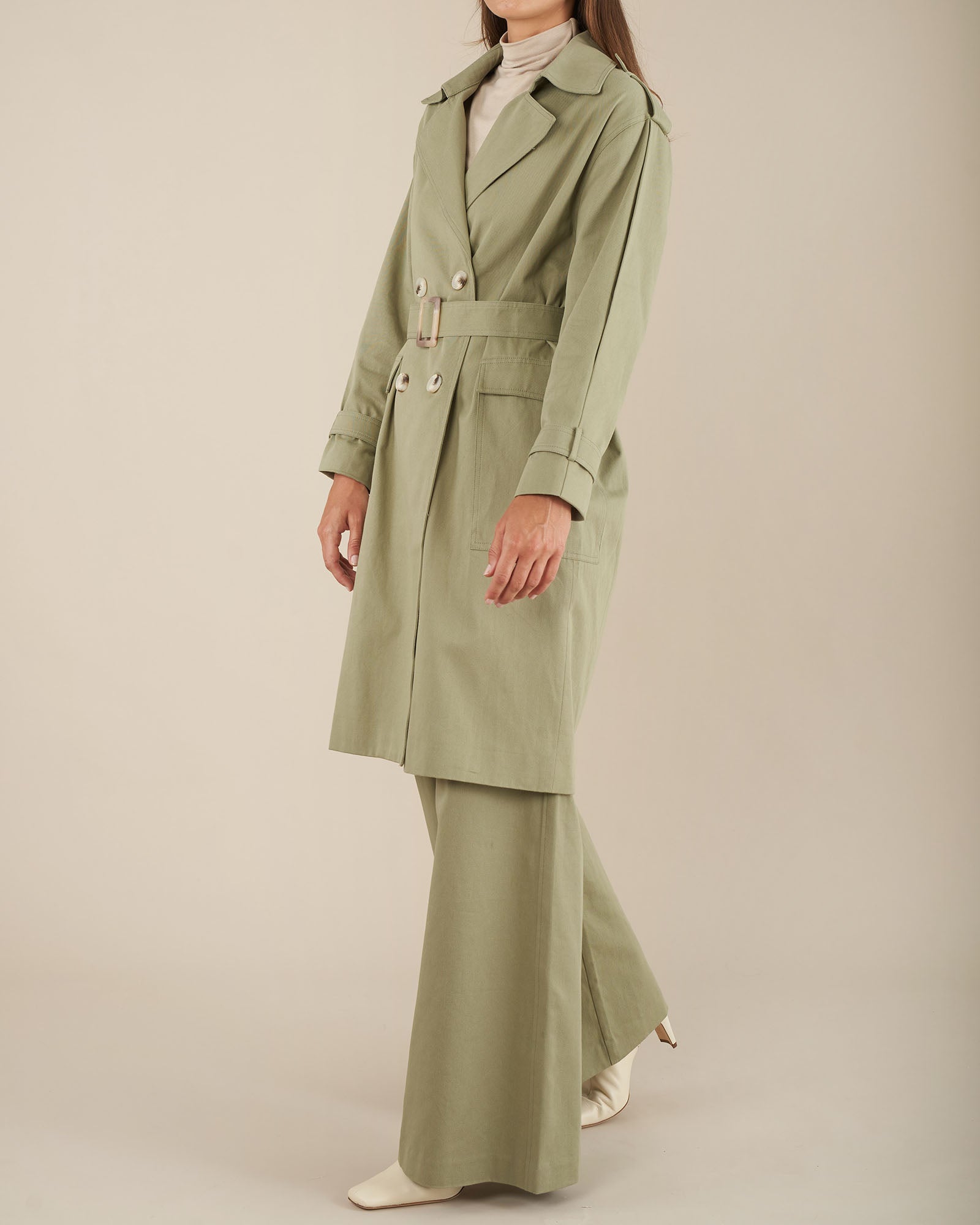 Arwen Trench Coat - Sage