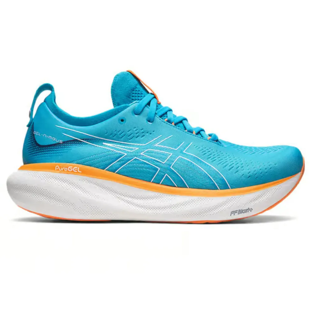 ASICS Men's Gel-Nimbus 25 Running Shoe (Island Blue/Sun Peach)