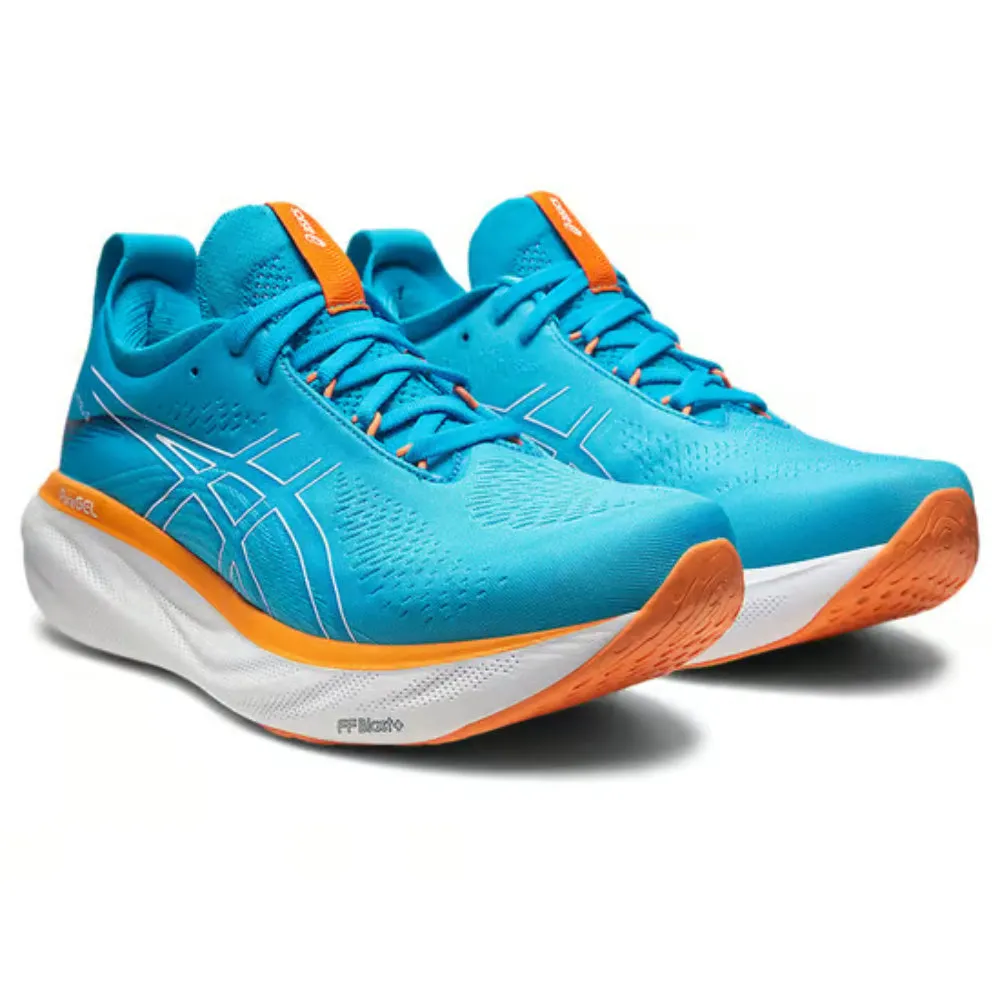 ASICS Men's Gel-Nimbus 25 Running Shoe (Island Blue/Sun Peach)