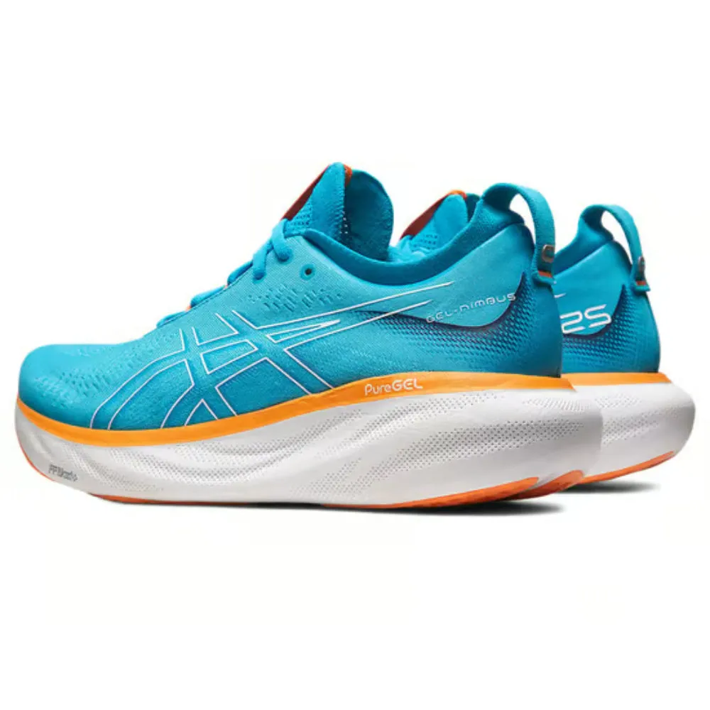 ASICS Men's Gel-Nimbus 25 Running Shoe (Island Blue/Sun Peach)