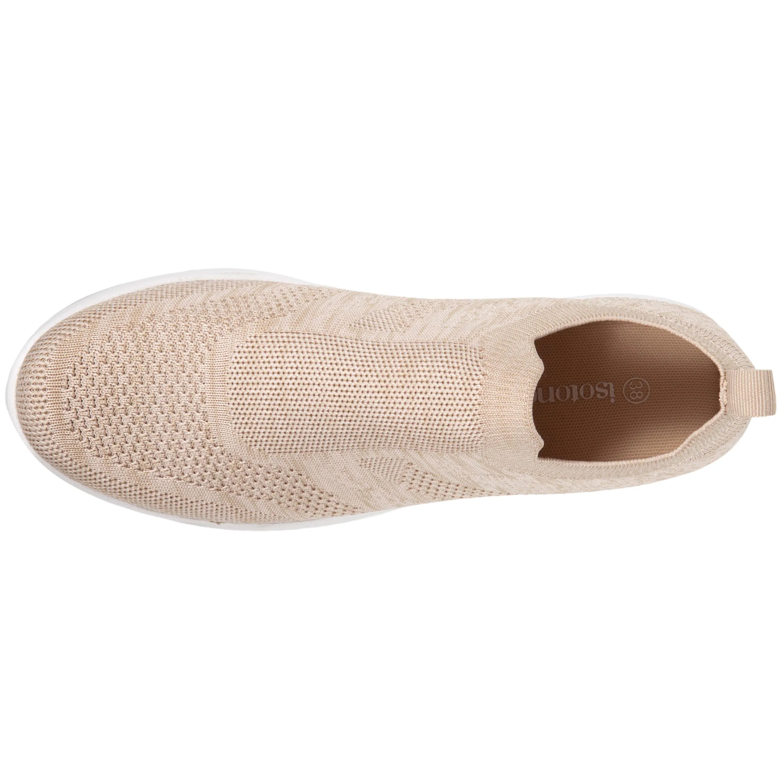 Baskets Confort Femme Slip-on à bandes Beige