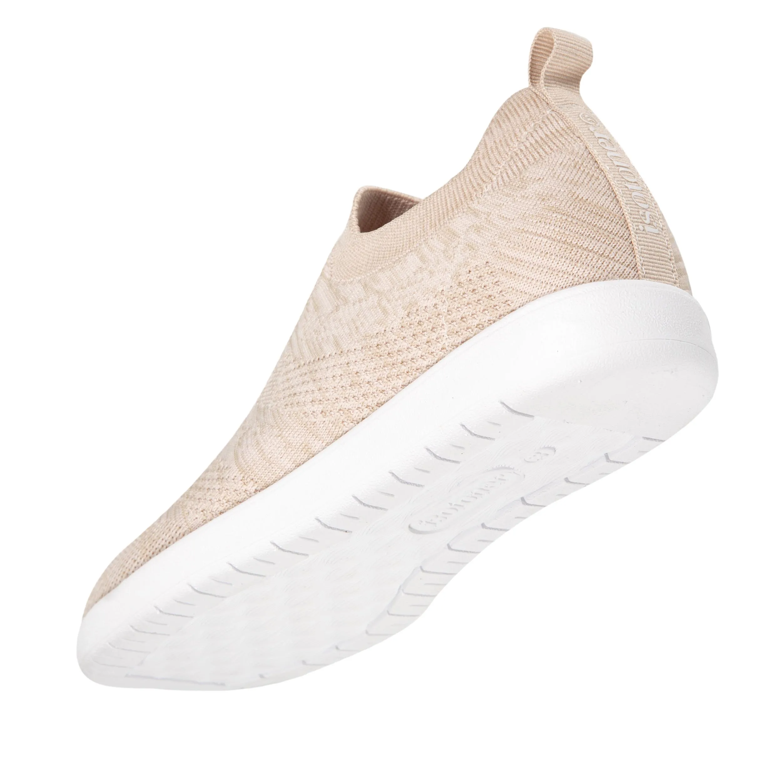 Baskets Confort Femme Slip-on à bandes Beige