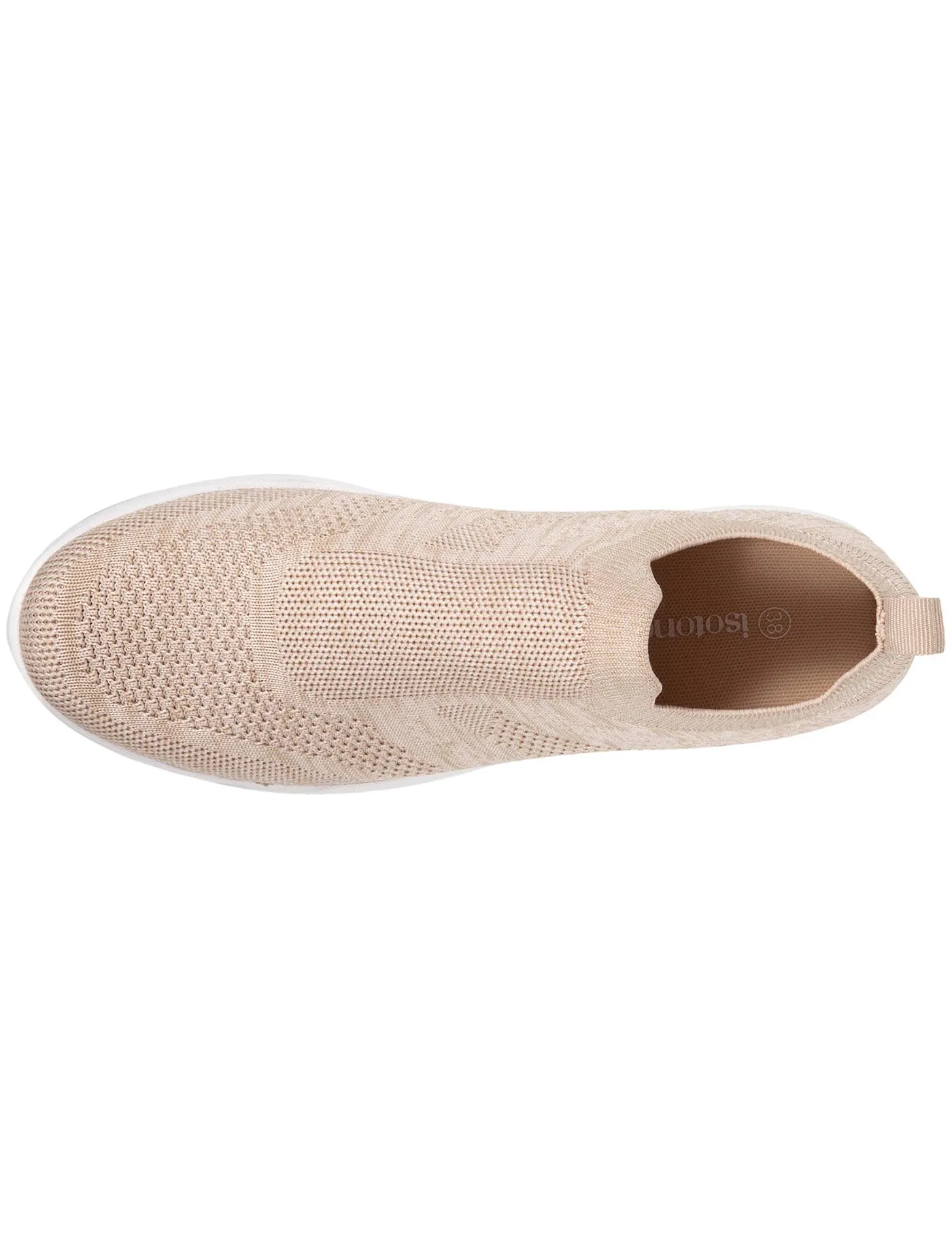 Baskets Confort Femme Slip-on à bandes Beige