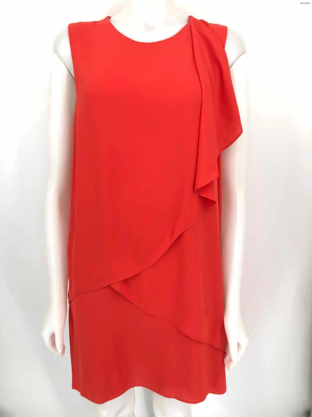 BCBG MAXAZRIA Orange-Red Tiered Tank Size LARGE  (L) Dress