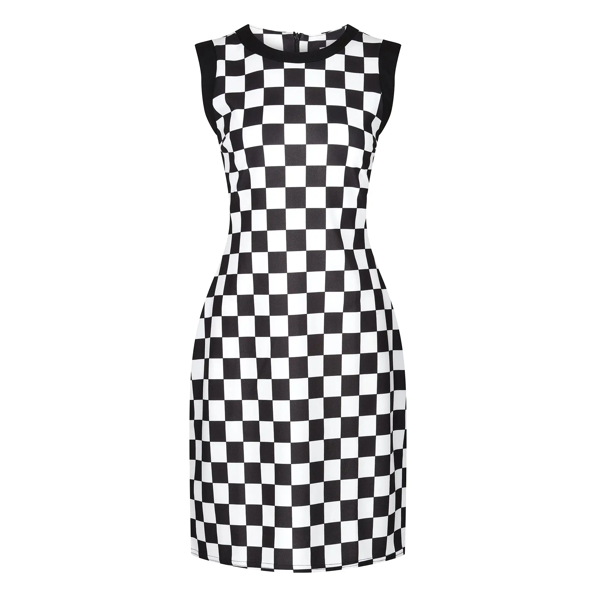 Black and White Checkered 1960's Style Go-Go Dress