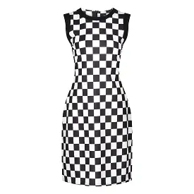 Black and White Checkered 1960's Style Go-Go Dress