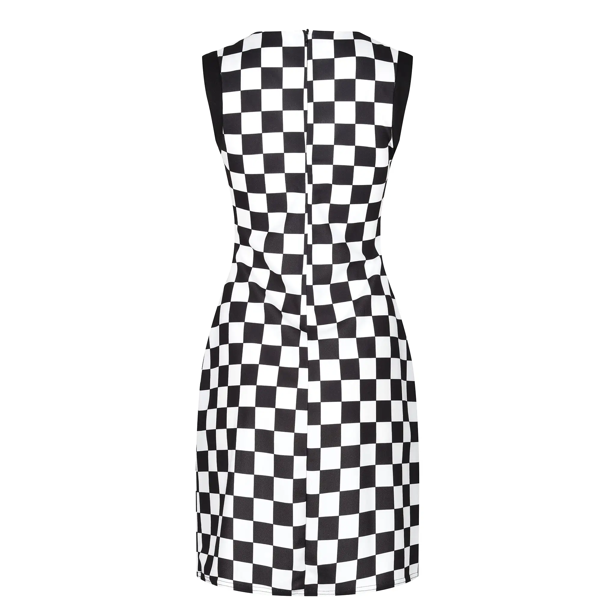 Black and White Checkered 1960's Style Go-Go Dress