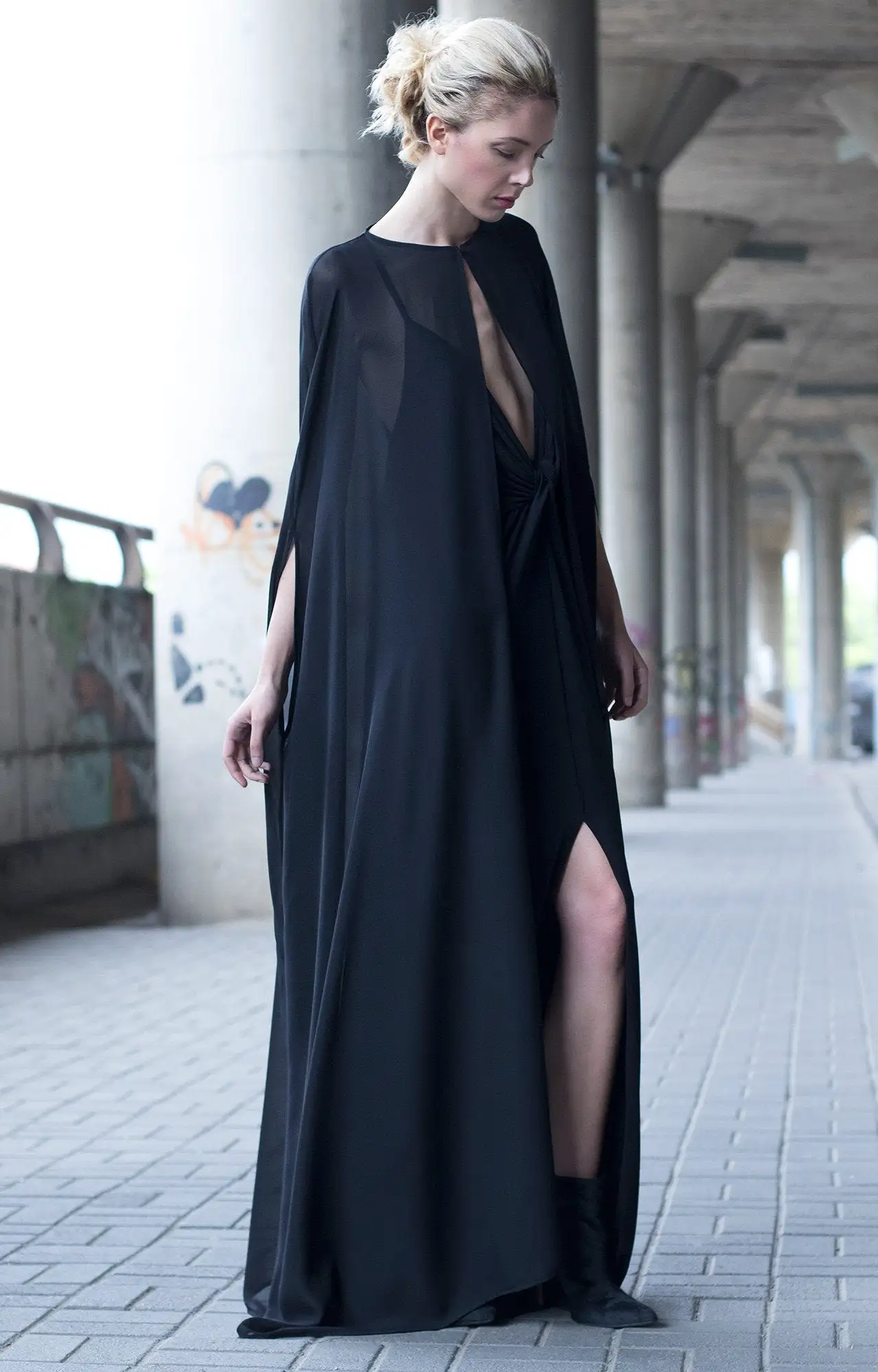 Black Cape Dress