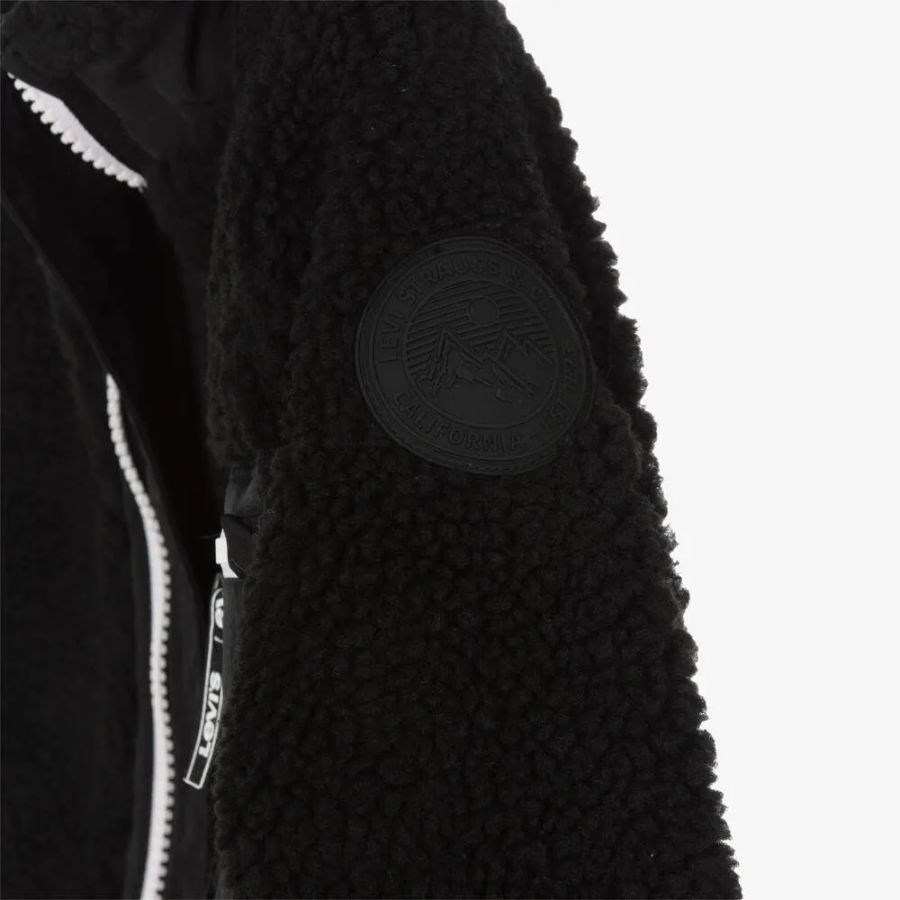 Boys Black Sherpa Fleece Jacket