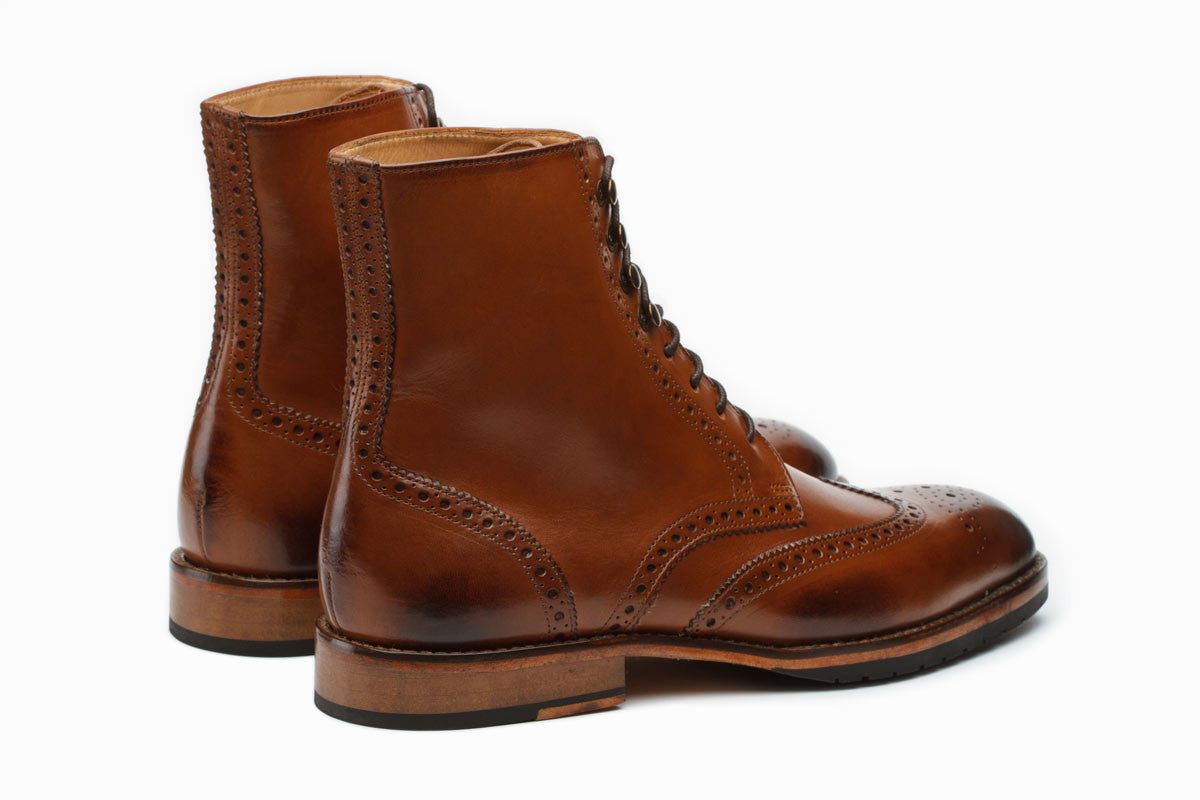 Brogue Boots - Tan