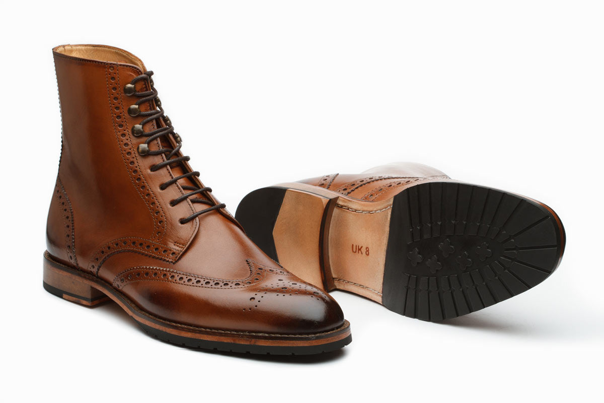 Brogue Boots - Tan