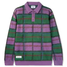 Butter Goods Ivy Button Up Knit Sweater Sage/Eggplant