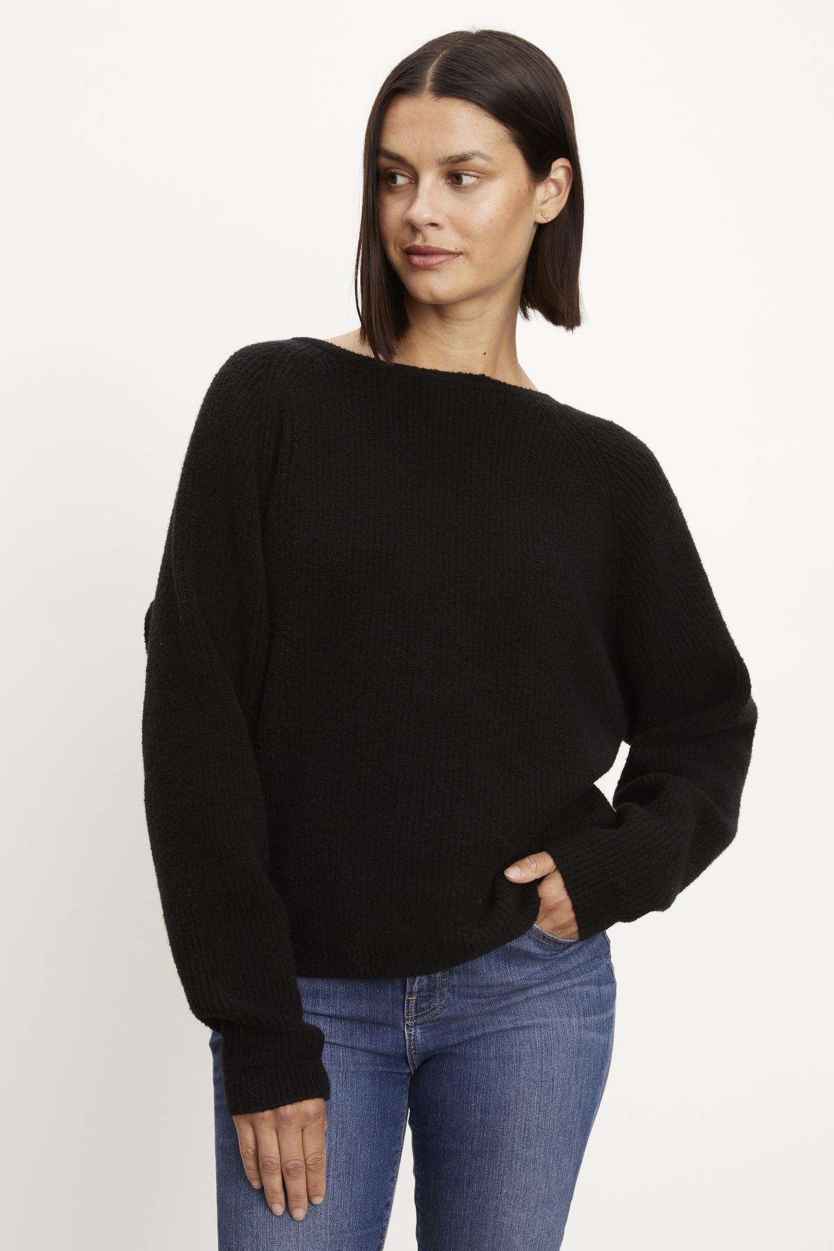 CAITLYN BOUCLE RAGLAN SWEATER