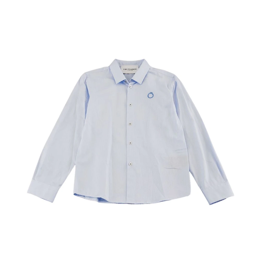 Camicia leggera a manica lunga con mini ricamo logo