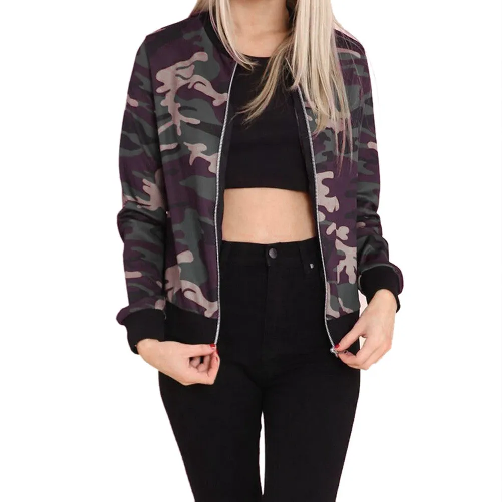 Camouflage Military Jacket Women Denim Camo Jackets jaqueta feminina Army Green Coats SM6