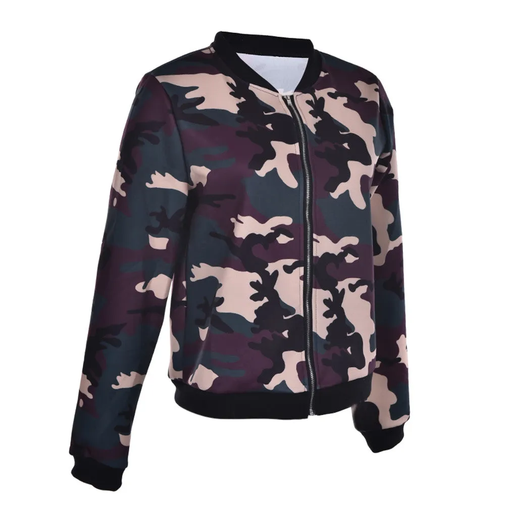 Camouflage Military Jacket Women Denim Camo Jackets jaqueta feminina Army Green Coats SM6