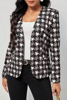 Casual Print Cardigan Outerwear