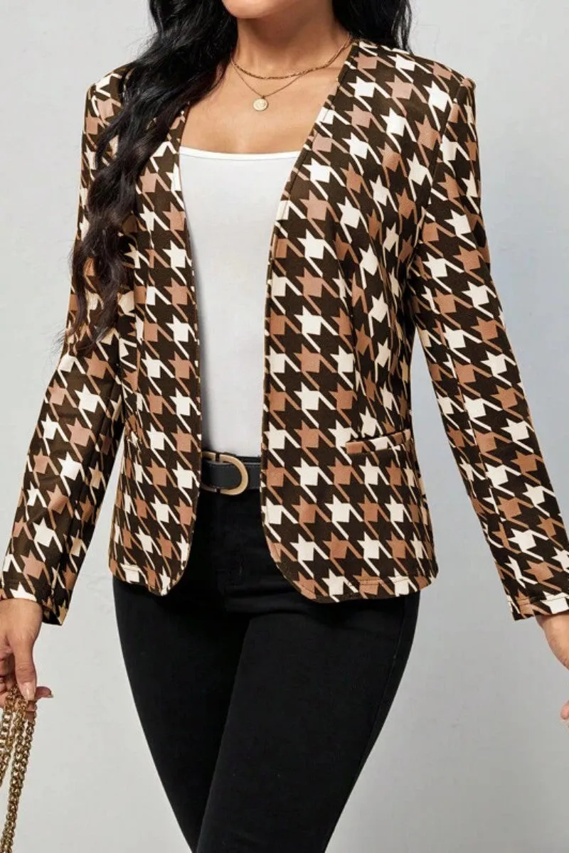 Casual Print Cardigan Outerwear