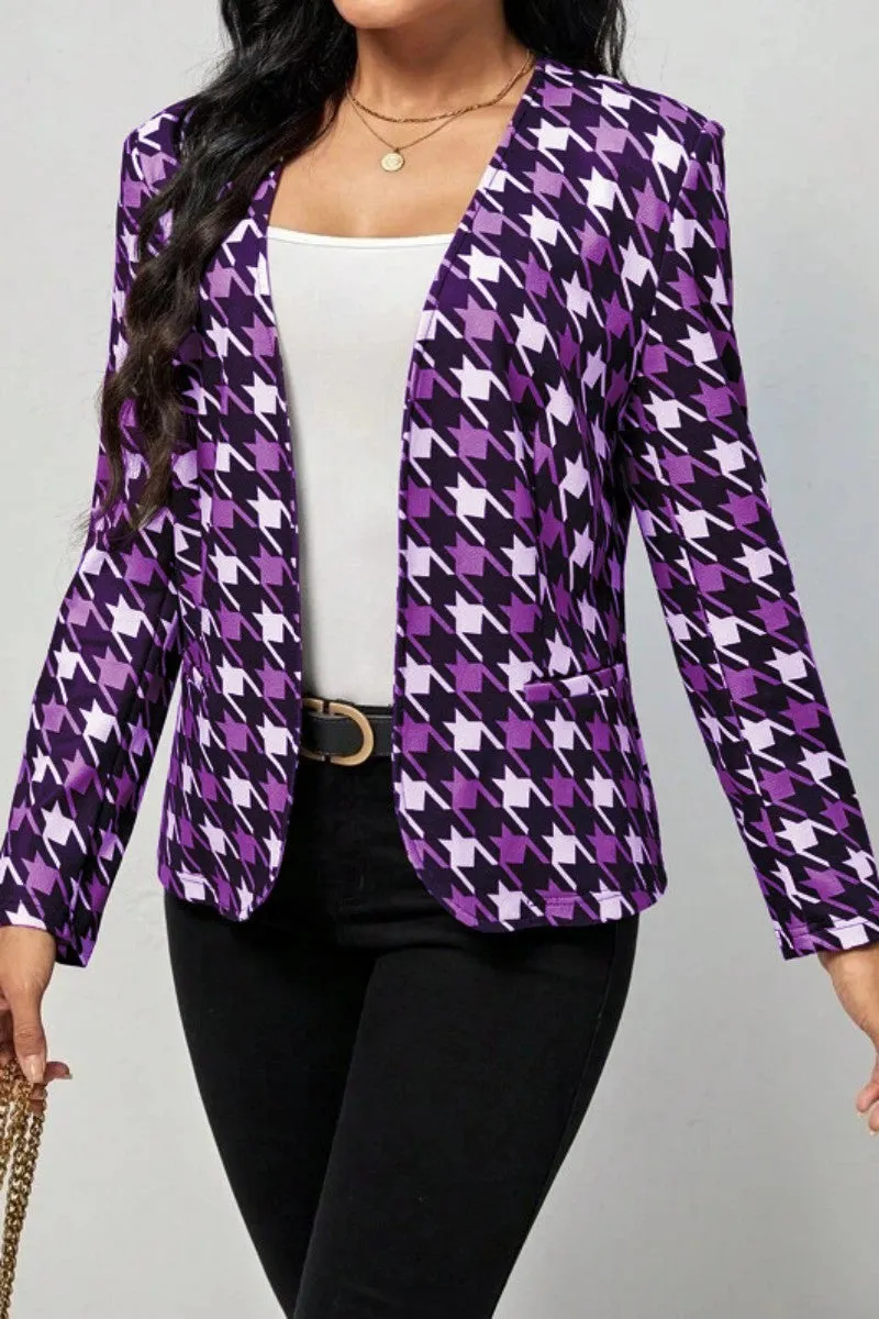 Casual Print Cardigan Outerwear