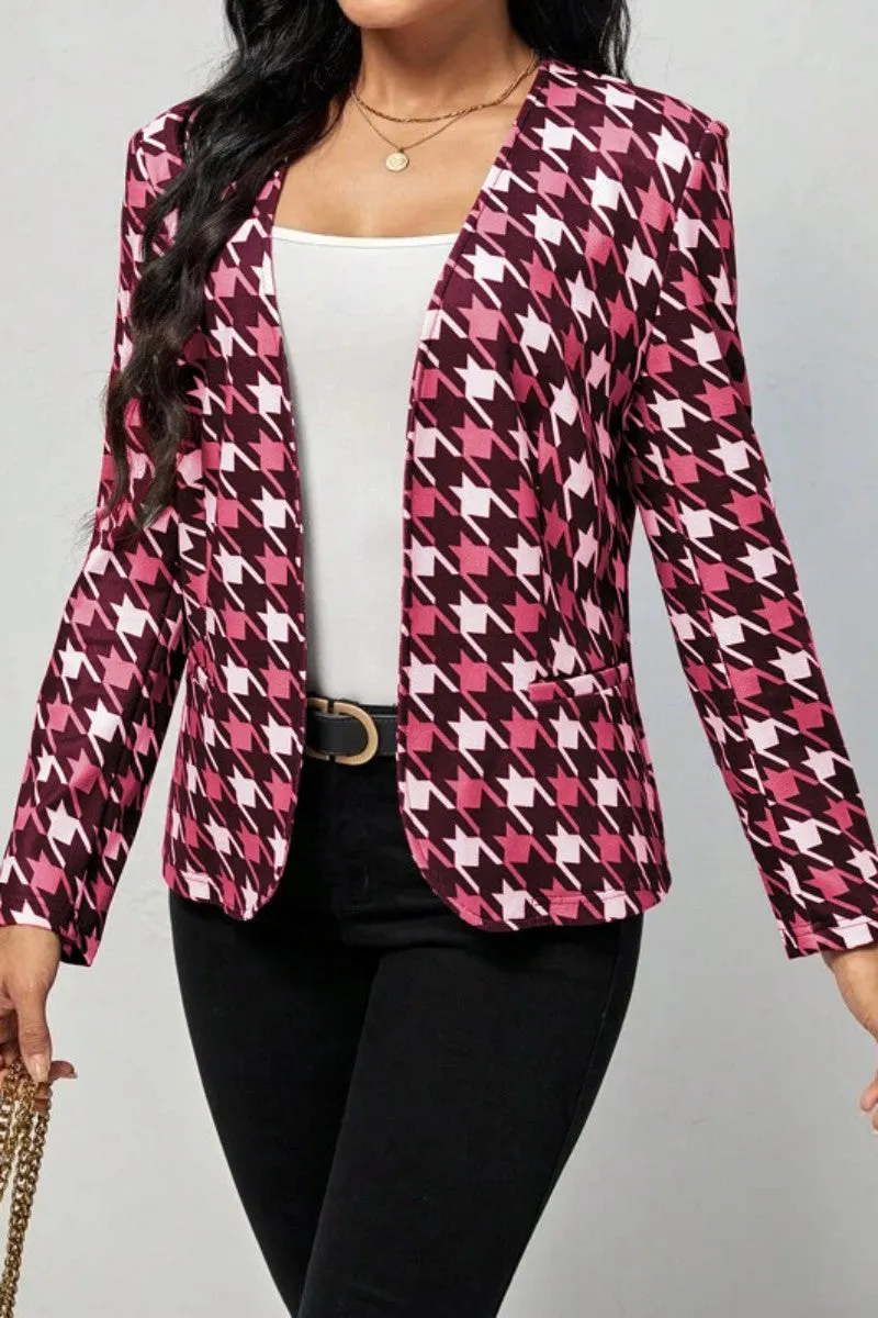 Casual Print Cardigan Outerwear