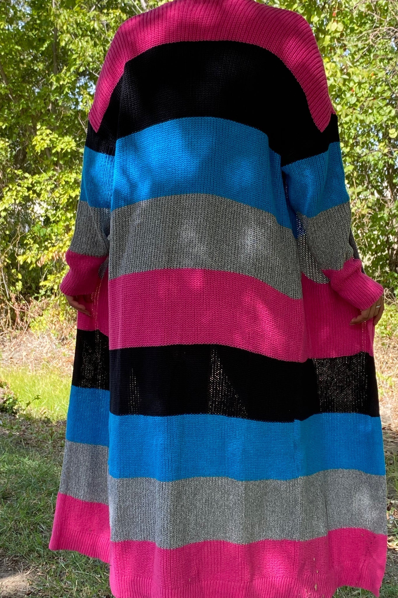 Color Block Sweater Duster