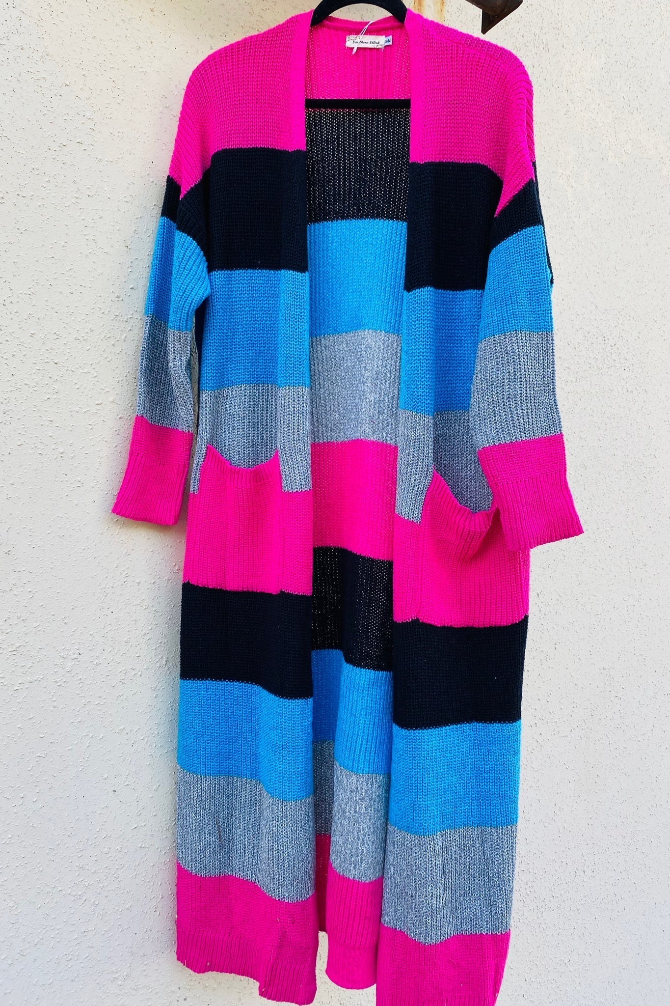 Color Block Sweater Duster