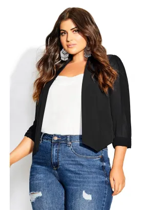 Cropped Blazer Jacket - black