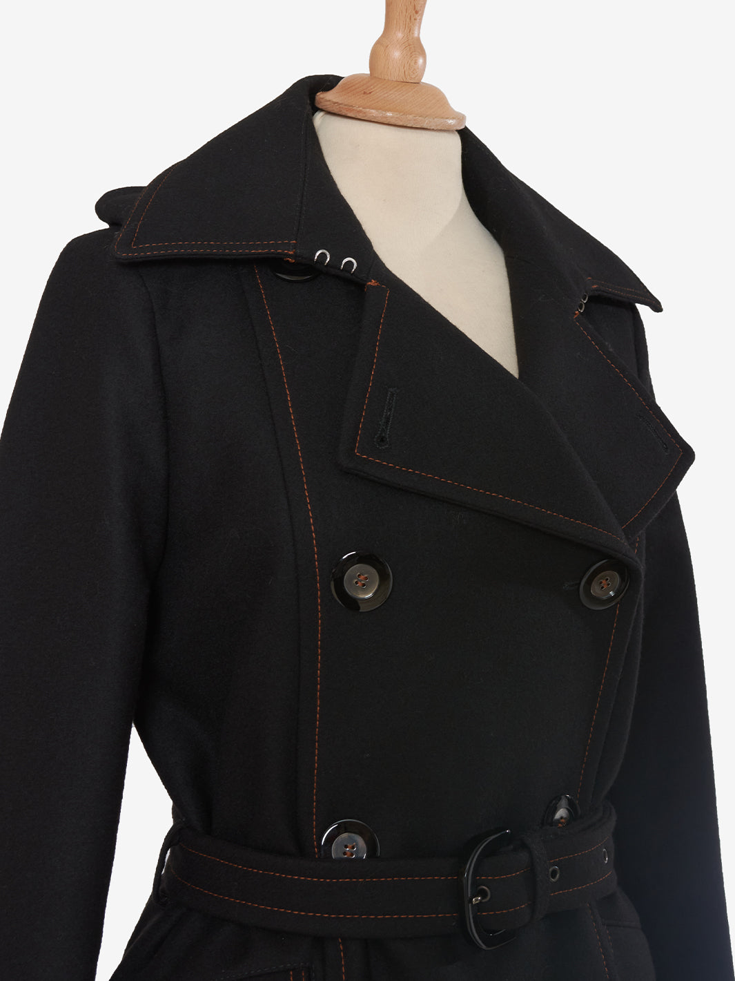 Fay Black double-breasted coat