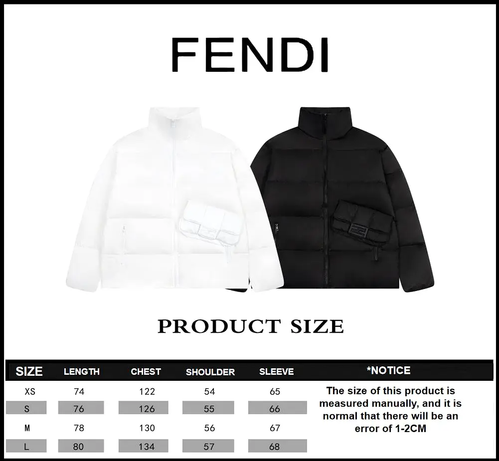 Fendi metallic logo bread pocket down jacket Black 12.19