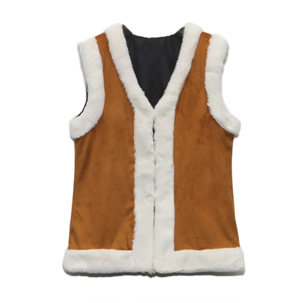 Flocking Faux Fur Sleeveless Vest Women Leather Patchwork Warm Waistcoat Black Yellow Colete Feminino Outwear SM6