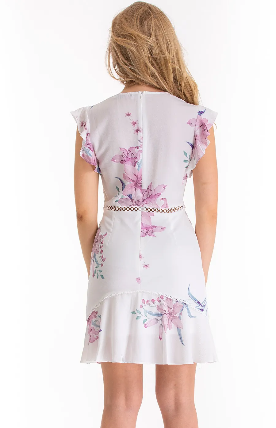 Floral Dress with Ruffle details (SDR398A) 