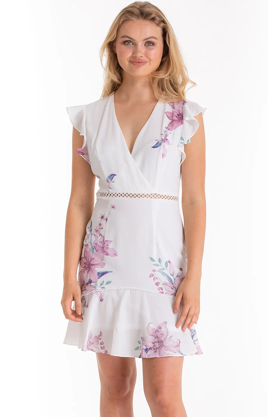 Floral Dress with Ruffle details (SDR398A) 