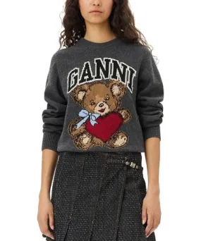 Ganni Graphic Bear Pullover Sweater