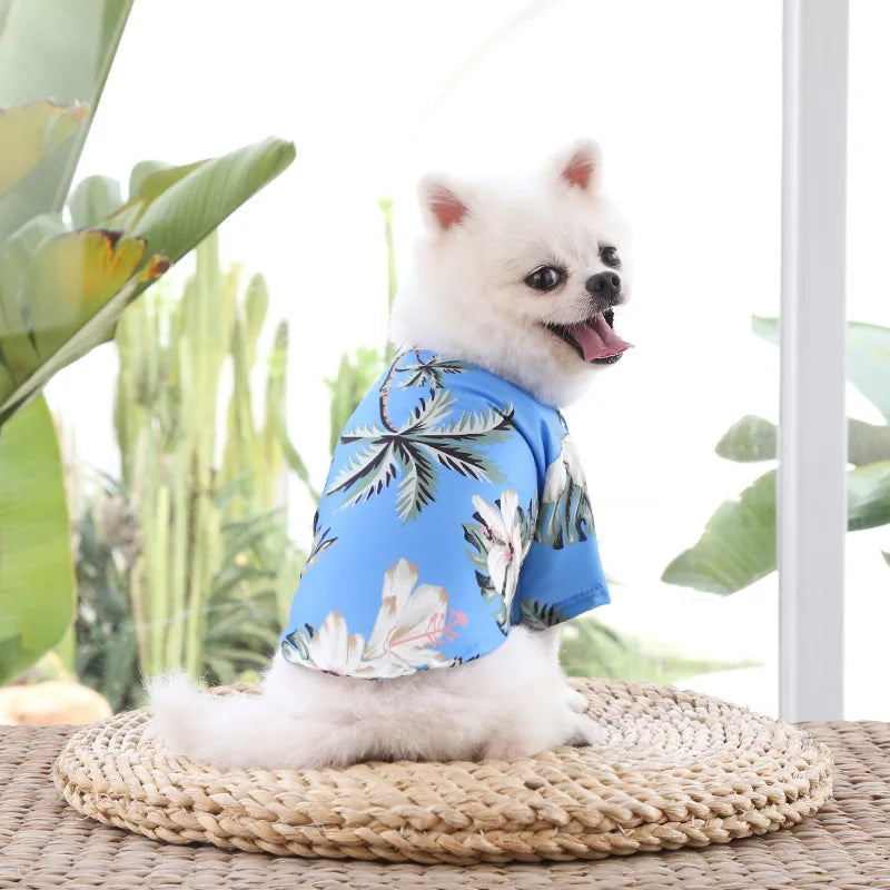 Hawaiian Style Pet Dog ClothesSummer Dog Shirts for Small Medium Dogs Puppy Cat Clothing Ropa Perro Pug French Bulldog T Shirt