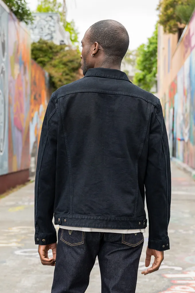 Iron Heart Work Jacket - IHJ-123-OD - 14oz Broken Twill Indigo Overdyed Black Denim