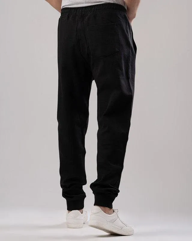 JOGGER WAIST SWEATPANTS  - BLACK