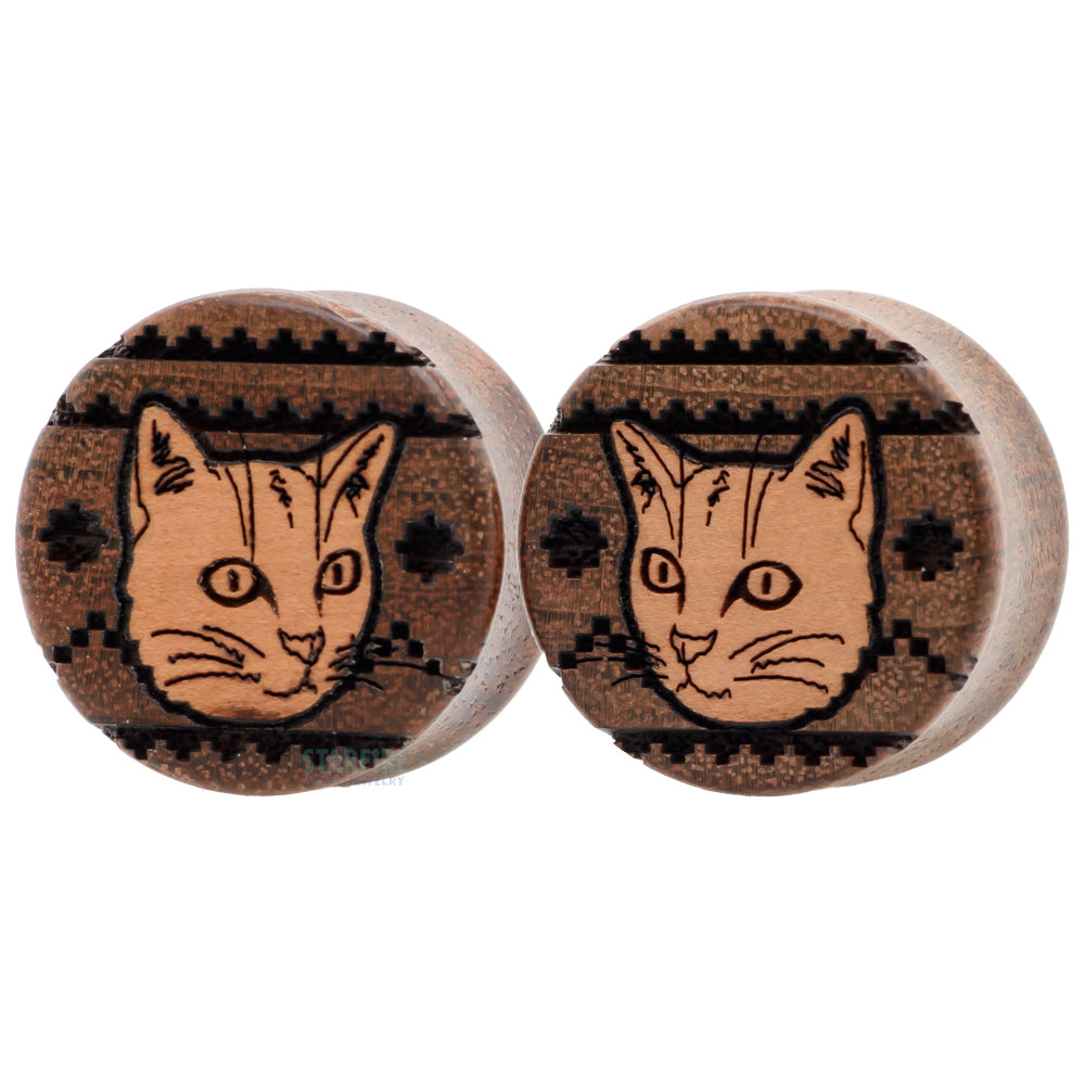 Kittycat Sweater Wood Inlay Plugs