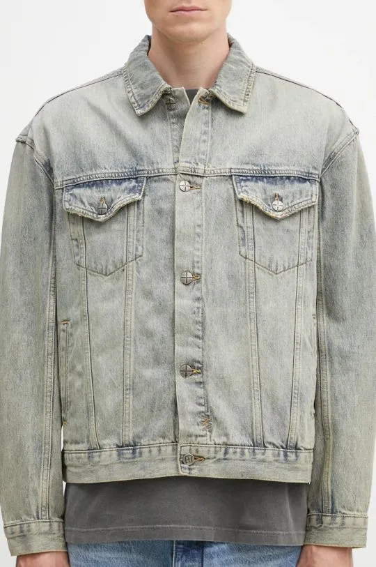 KSUBI denim jacket Oh G men's blue color MFA24JK003