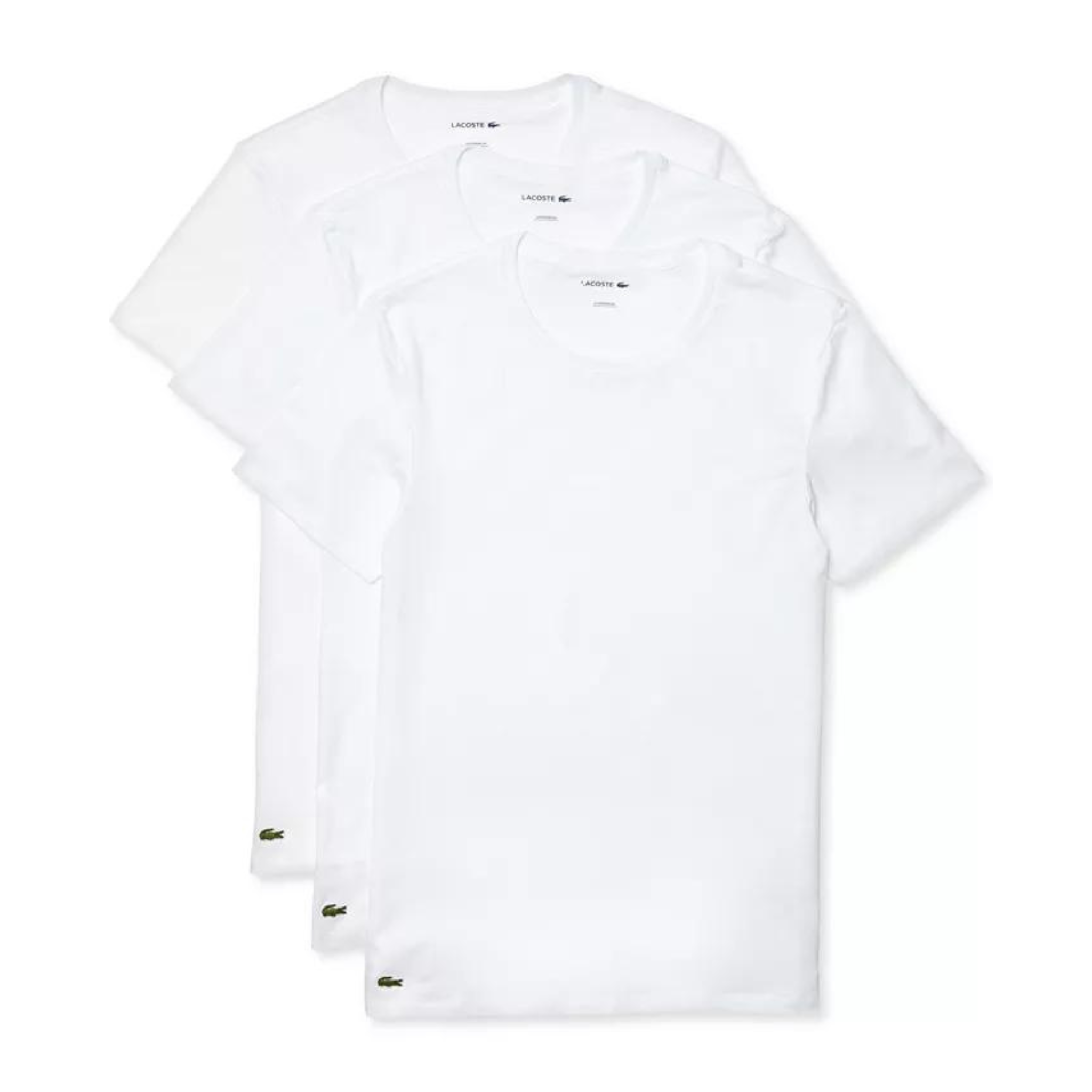 Lacoste 3-Pack Crew Neck Slim Fit T-shirts (White)