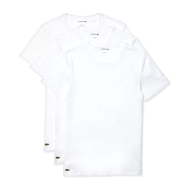 Lacoste 3-Pack Crew Neck Slim Fit T-shirts (White)