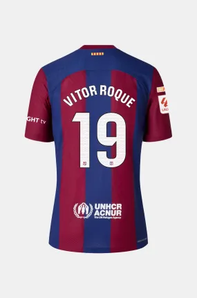 LFP FC Barcelona home shirt 23/24  - Junior - VITOR ROQUE