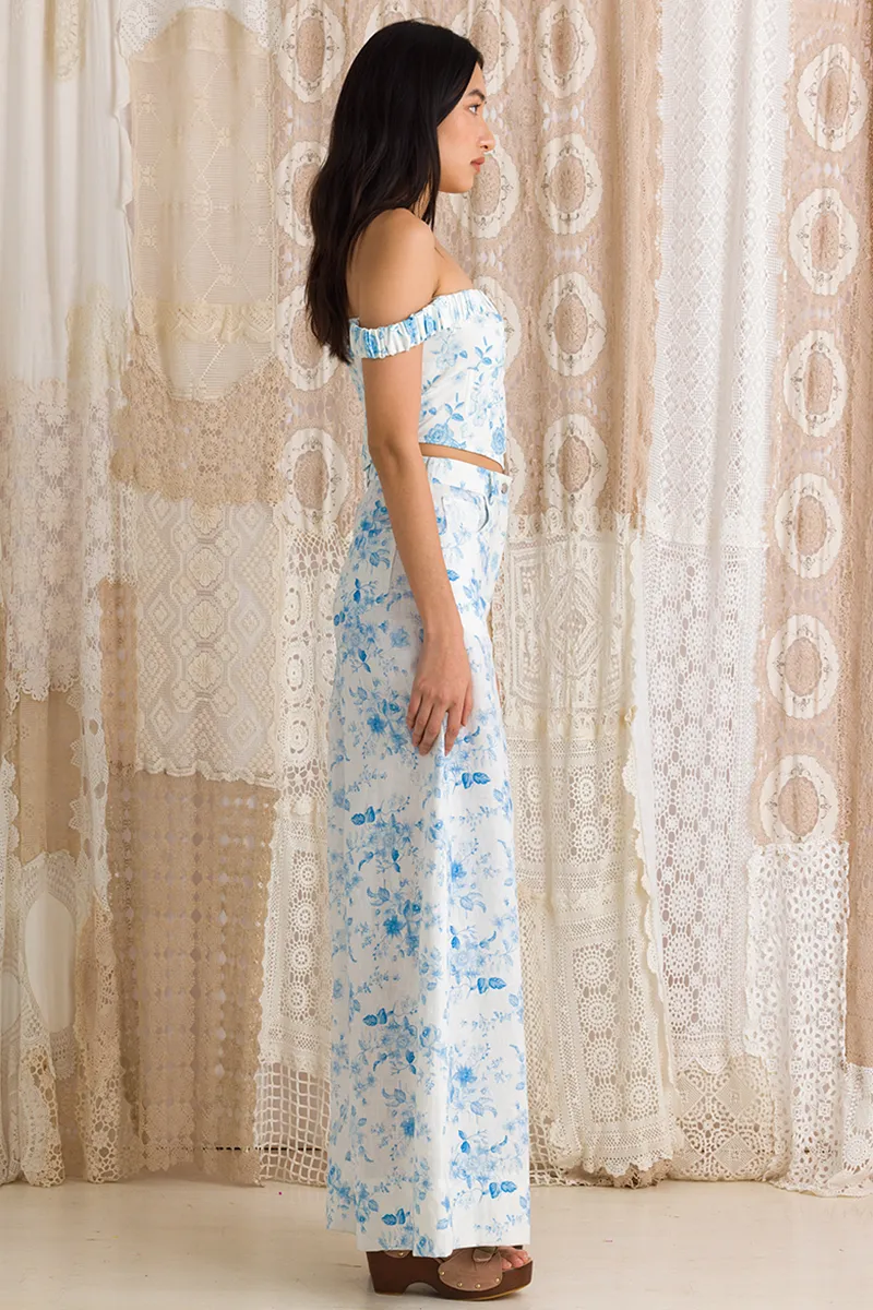 Little Milk Jug Wide Leg Pant - Cornflower Blue