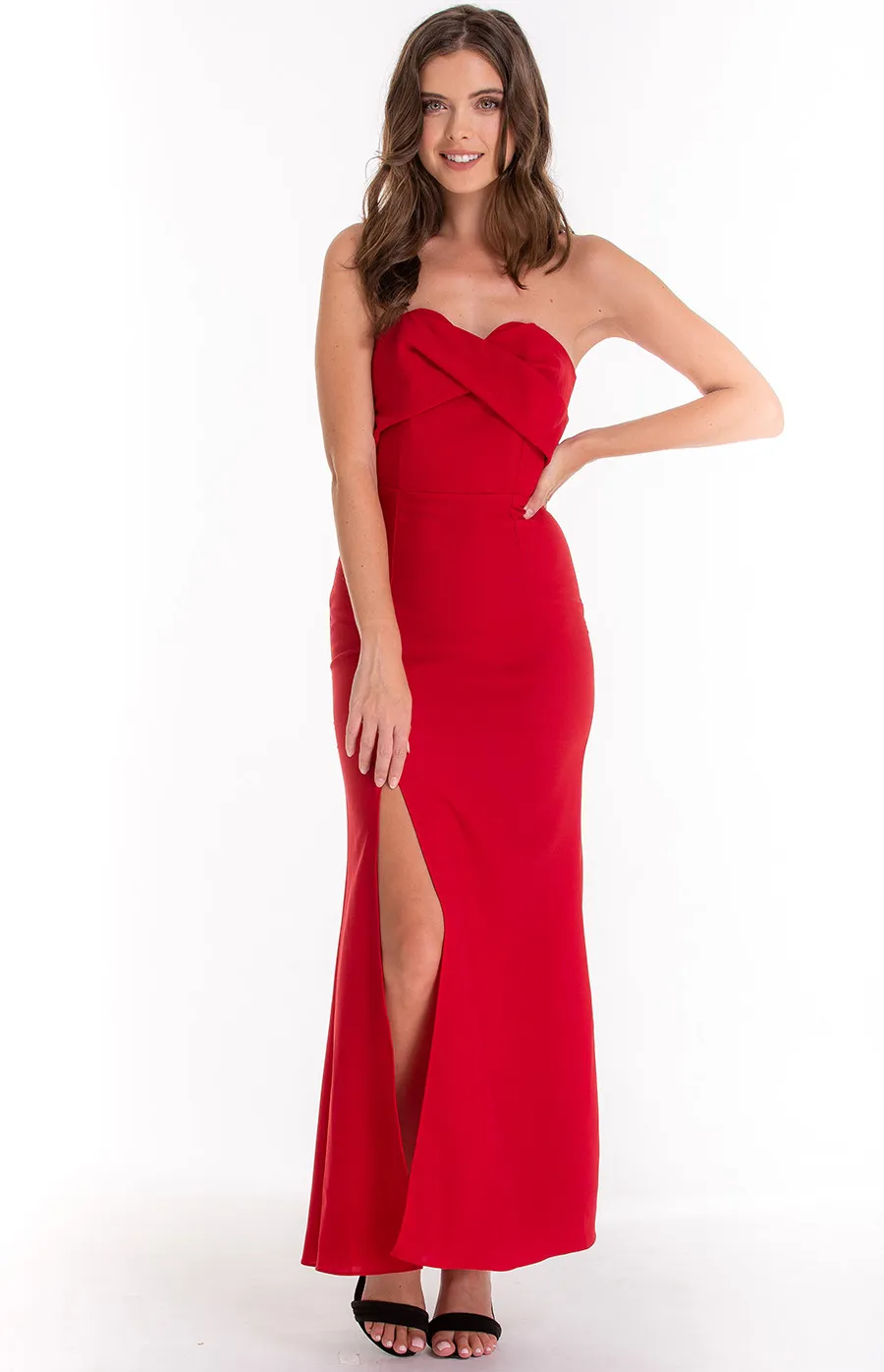 Love Heart Neckline Maxi Formal Dress (ADR896A)