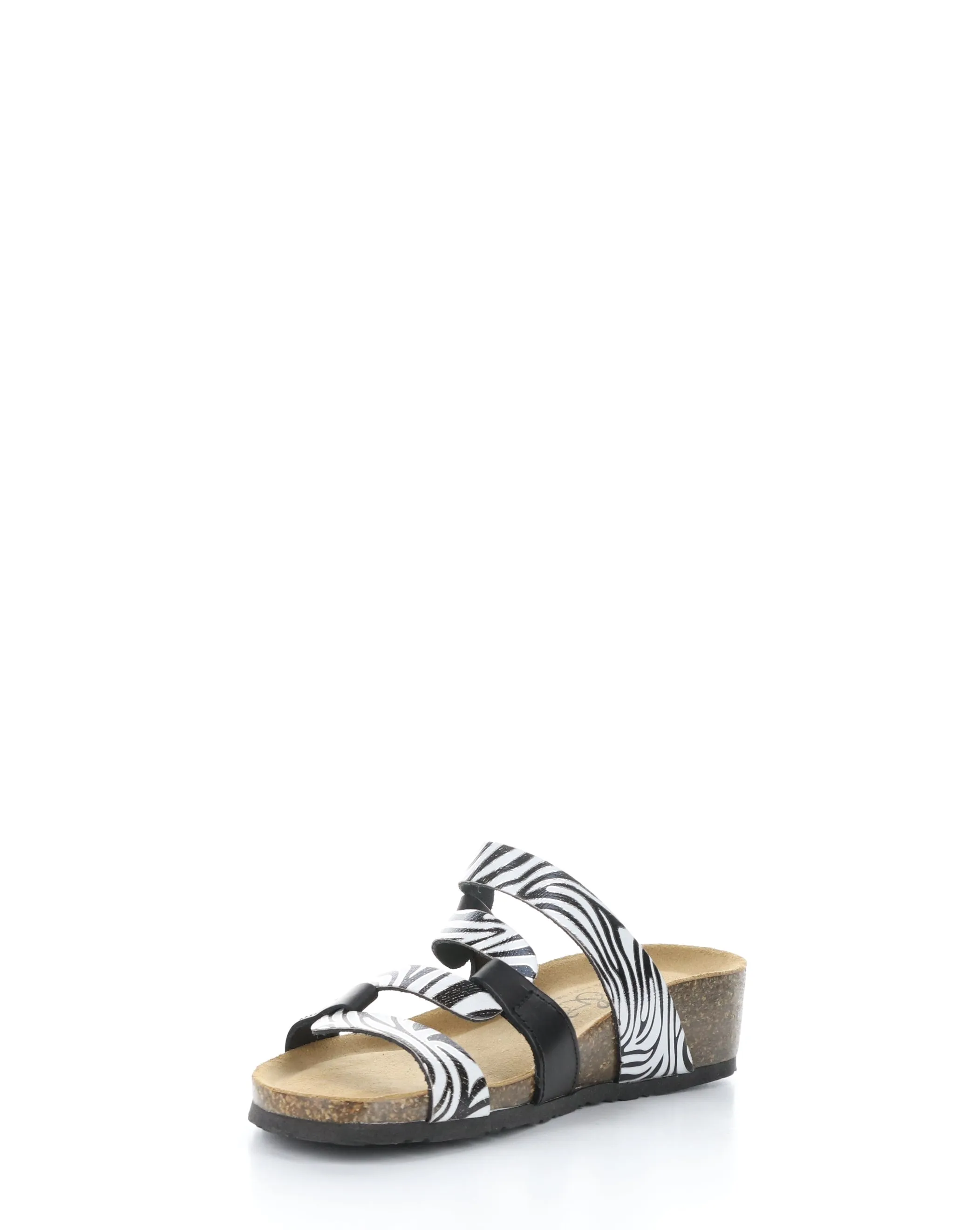 LUZZI BLACK/ZEBRA Slip-on Sandals