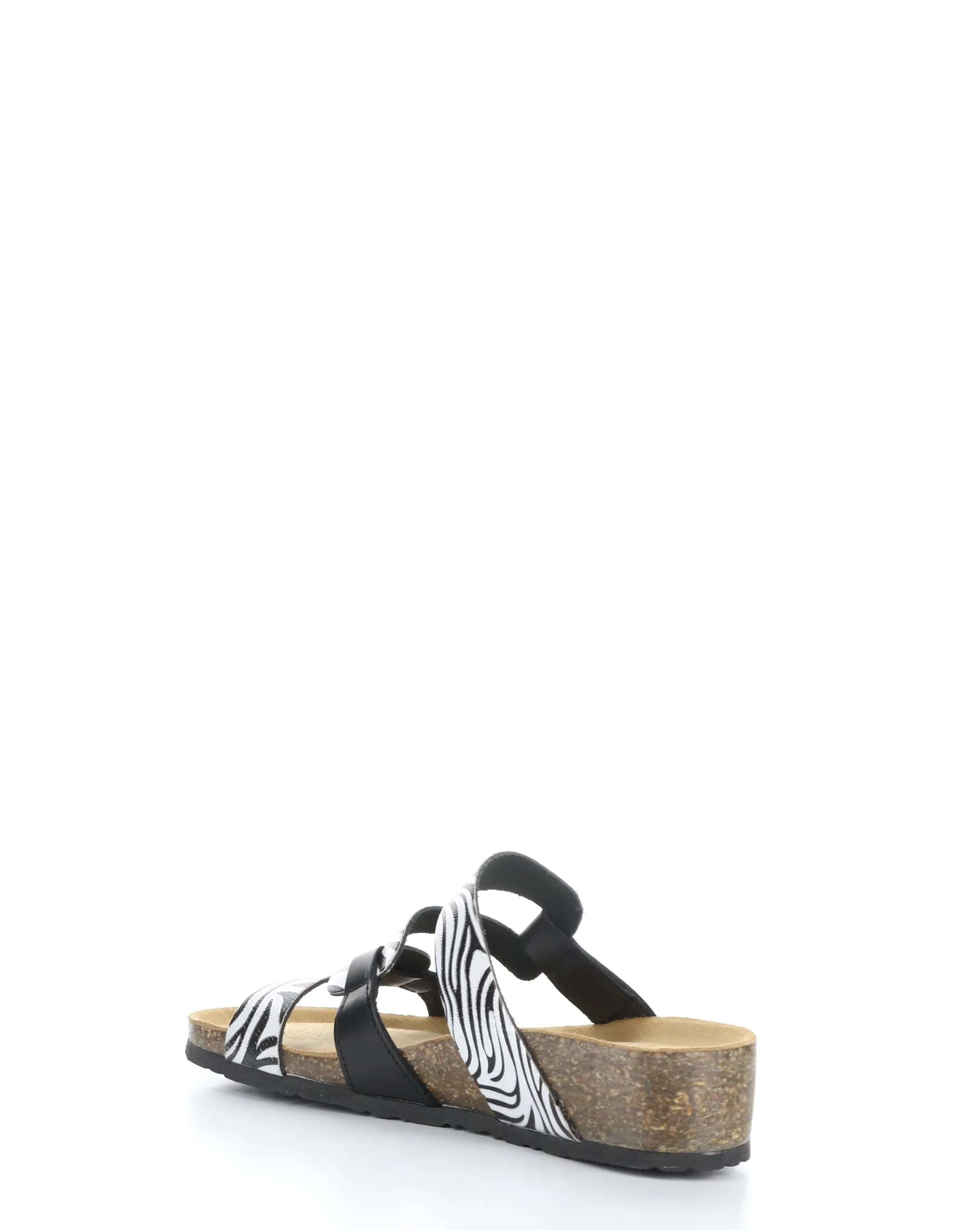 LUZZI BLACK/ZEBRA Slip-on Sandals