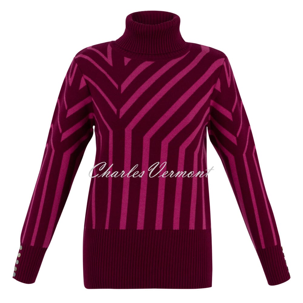 Marble Sweater - Style 7185-205 (Berry / Dark Pink)