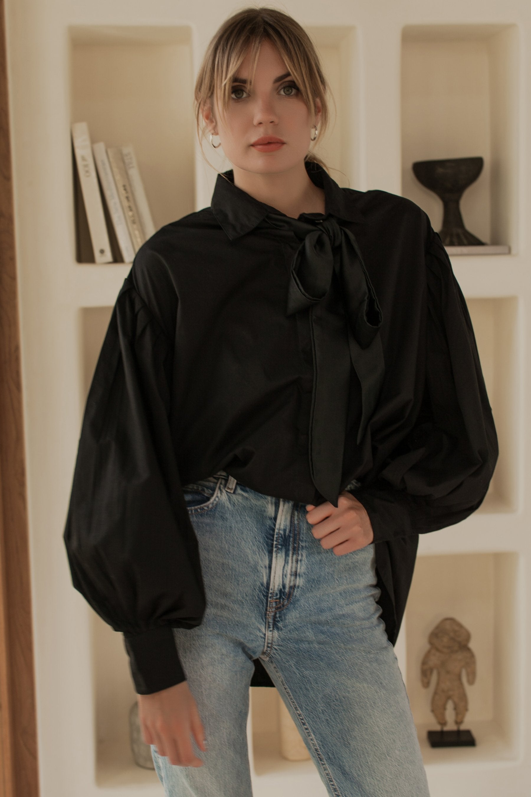 Merci Balloon Sleeve Oversized Shirt