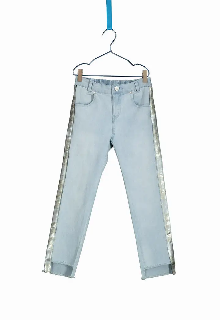 Metallic Tape Denim Pants