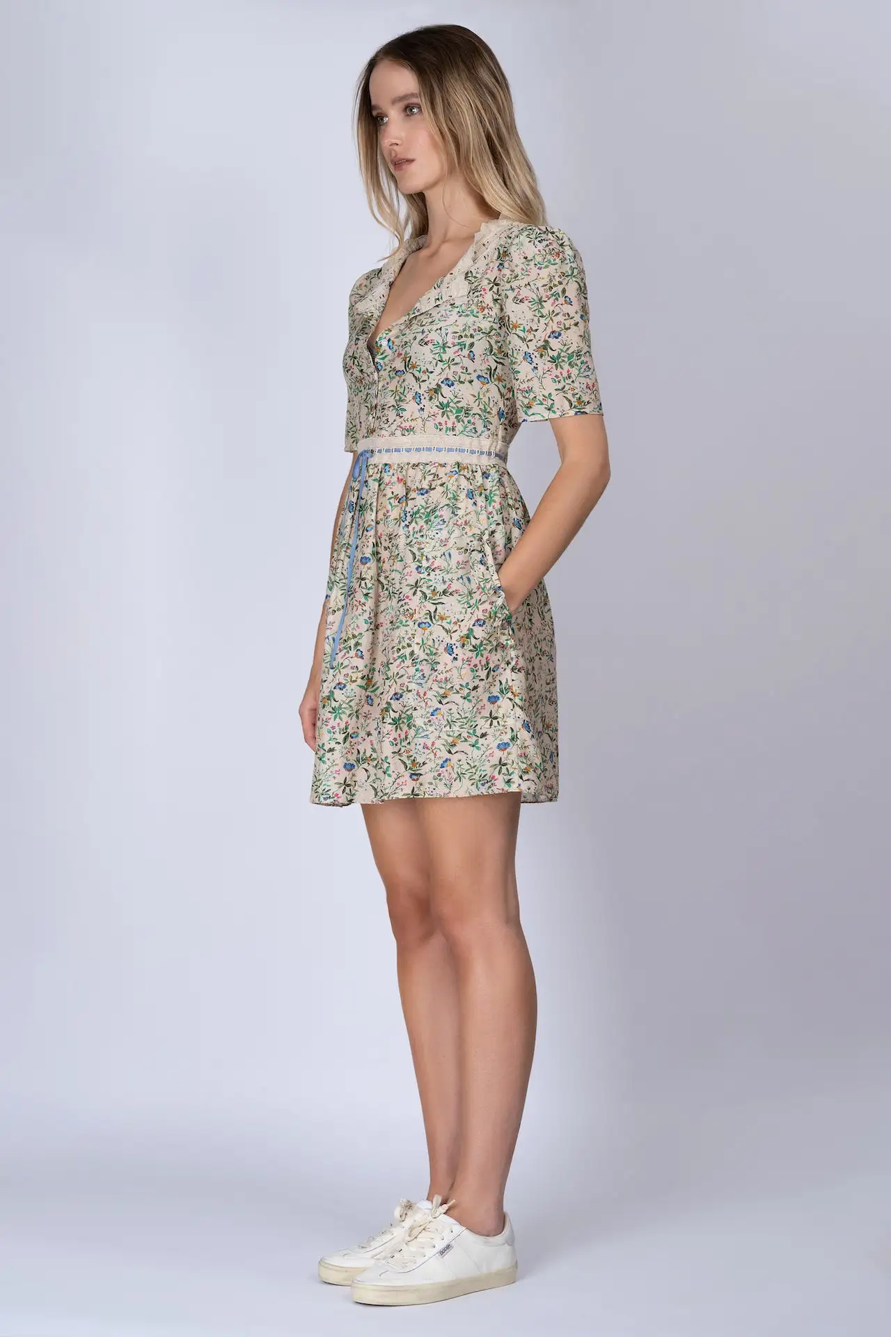 Mini Botanical Print Cotton-Silk SOPHIA Dress